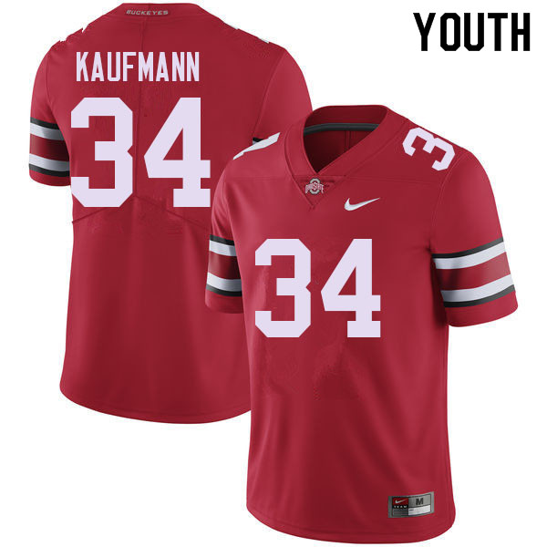 Youth #34 Colin Kaufmann Ohio State Buckeyes College Football Jerseys Sale-Red